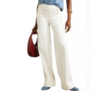 NWT House Of Harlow 1960 High Waist Wide Leg Pants Size 8 Ivory